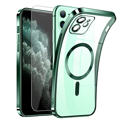 DOSNTO Funda Magnética iPhone 11 Compatible con Magsafe [Exterior Desnudo del iPhone] [Cubierta de la cámara] Silicona Transparente Carcasa Ultra Delgado [No Amarillento] Resistente a los arañazos