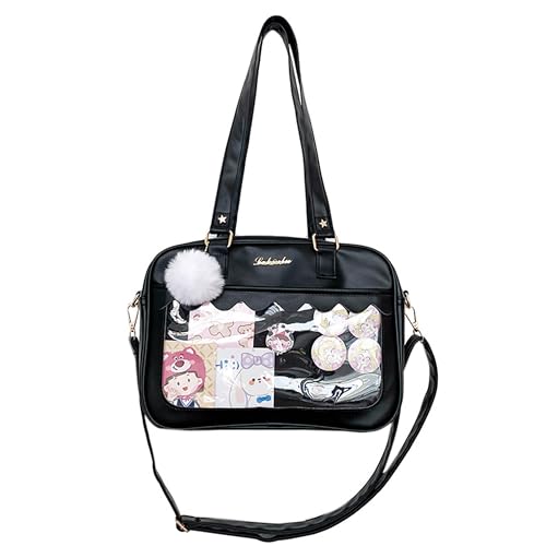 TTCAYU Ita Bag kawaii Pin Display Bag with Pin Mesh Insert Anime Crossbody Handbag Japanese Shoulder JK Uniform Purse