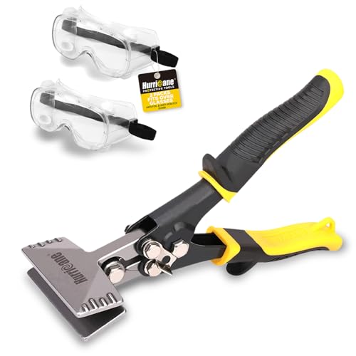 HURRICANE Sheet Metal Hand Seamer with Protective 2 piece Pvc Safety Goggles