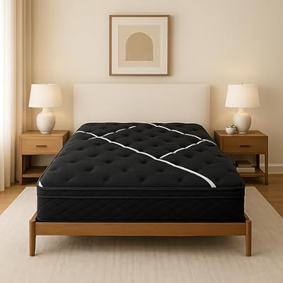 Queen Memory Foam Hybrid Mattress with Cooling Gel, Twin Size, Full, King, in a Box - Dual Cooling & Pressure Relief for Restful Sleep,A1