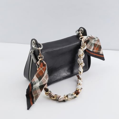 Image of Silk Scarf Purse Chain Strap Handbag Handle Replacement Elegant Bag Decoration for Ladies Bag