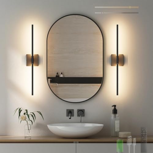 Lámparas de pared industriales de metal negro con detalles de madera para decoración elegante
