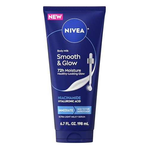 NIVEA Body Milk Smooth and Glow Ultra-Light Milky Serum, 6.7 FL OZ
