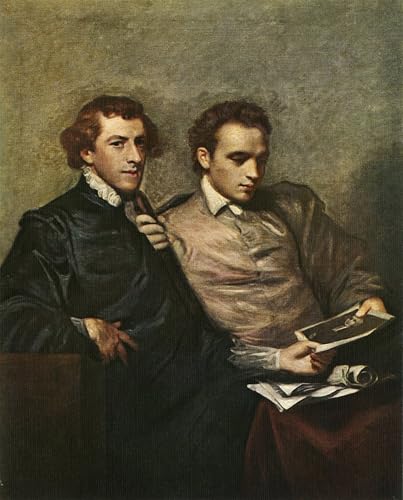Impression d'art portrait de deux messieurs par Joshua Reynolds toile haut de gamme