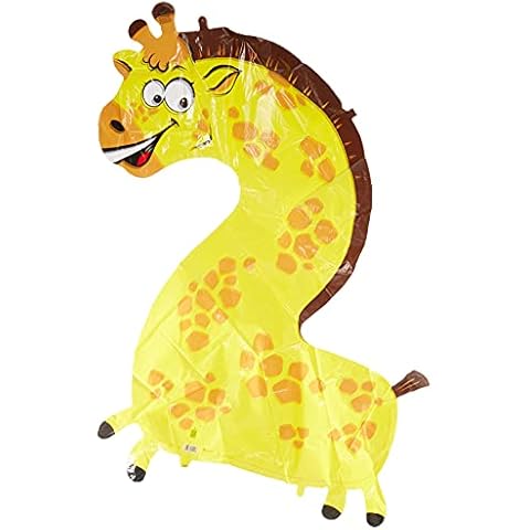 Grabo 42-0WE-P Number 2 Giraffe Animaloons Single Pack, Length-40 Inch, Multi Colour, One Size Cover