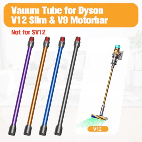 DrRobor Verlängerungsrohr für Dyson V12 Slim/V9 Motorbar Stabstaubsauger, Ersatz Verlängerungsstange Teleskoprohr Zubehör 74cm - Schwarz
