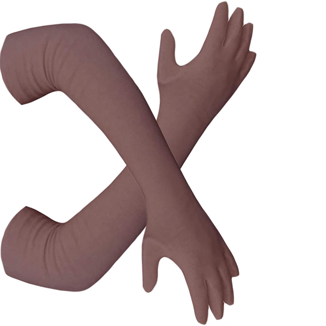 cotson ;lasting wear in every pair Cotson Women's Cotton Full Hand Gloves for Sun Protection Bike Riding (Brown, Free Size)-picture-12