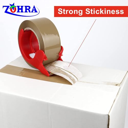 Image of ZOHRA Pack Of 4 Per Pack Self Adhesive Brown Packing Cello Tape - 65 Meters in Length - 48mm Width, BOPP Industrial Packaging Tape for E-Commerce Box Packing