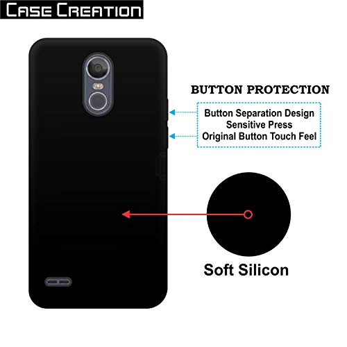 Image of Case Creation Compatible for LG Stylus 3 2018 Back case,for LG Stylus 3 Slim Flexible Smart Look case with 360 Camera All Angle Protection (Pure Black)