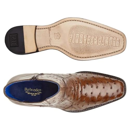 Roger Genuine Ostrich Side Zipper Boots4