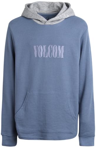 Volcom Boys Hoodie Tee - Stone Dyed Striped and Henley Hooded Long Sleeve Shirts - Comfortable Casual Hoodies for Boys (8-16)