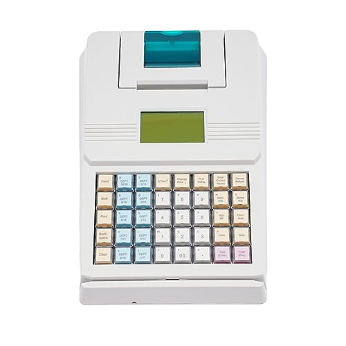QQDETRR Electronic Cash Register with LCD Display, POS System for Small Business, 40 Keys Money Register, Commercial Cash Register for Retail Stores Supermarkets Small Businesses