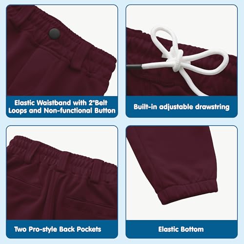 Image of MIVEI 2T 3T 4T 5T to 16Years Toddler Baseball Pants Youth Boys Tball Pants
