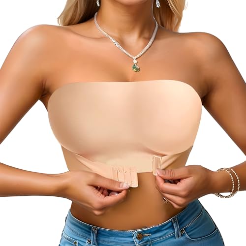Jadyon TräGerloser BH, Damen TräGerloser BH, BH TräGerlos, Bandeau BH, Push Up Ohne BüGel Bandeau Top Damen Bralette Seamless Soft Super Bequemer...