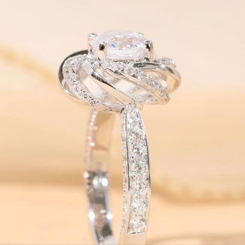 Brand Adjustable Moissanite & Diamond Women's Engagement Rings - Solitaire & Promise - Wedding & Daily Wear - Size Available4