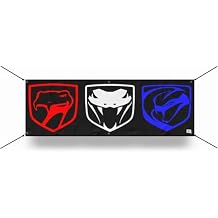 Dodge Viper Tri Logo Heavy Duty Vinyl Banner 18in x 54in Red/White/blue