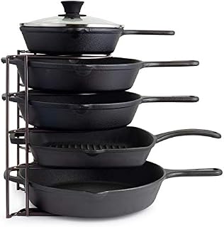 Pan Organizer for Cast Iron Skillets, Griddles and Pots - Heavy Duty Pan