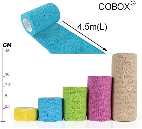 Haftbandage – 12 Rollen x 10 cm x 4,5 m, Erste Hilfe, Sport, Bandagen, COBOX Tierarztverband selbstklebende Bandagen, Nude