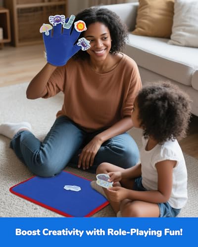 Image of CHEFAN Felt Board with Finger Puppets for Toddlers, Storytelling Toy