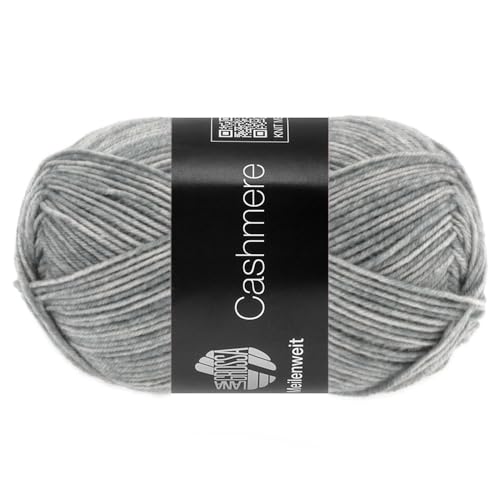 LANA GROSSA Meilenweit 50g Cashmere | Sockenklassiker, waschmaschinenfest | Handstrickgarn aus 70% Schurwolle (superwash), 25% Polyamid & 5% Kaschmir | 50g Wolle zum Stricken & Häkeln | 210m Garn FB2