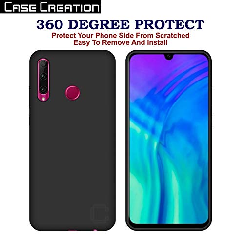 Image of Case Creation for Honor 20i 2019 Back case, Huawei Honor 20i Slim Flexible Smart Look case with 360 Camera All Angle Protection (Pure Black)