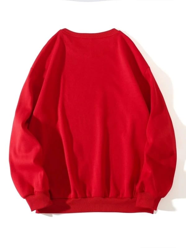 Image of SXV STYLE Solid Plain Unisex Cotton Oversized Baggy Sweatshirt
