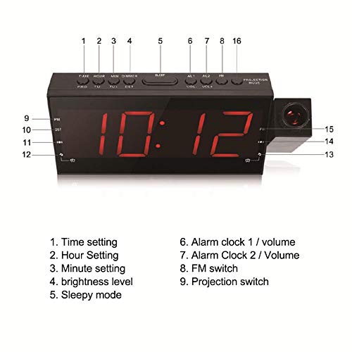 Radio despertador con proyector LED para optimizar el descanso diario 6