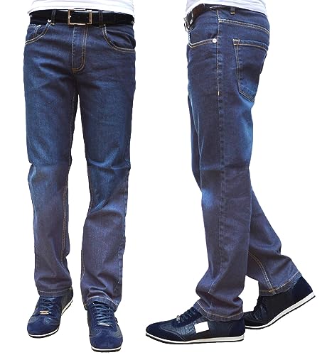 Jeans da uomo elasticizzati a gamba dritta