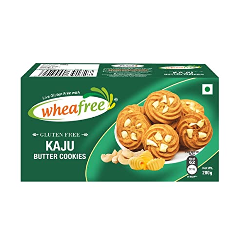 Image of Wheafree Gluten Free Kaju Butter Cookies 200g | No Maida | Tasty, Crunchy and Flavoured Cookies | Best Teatime Snacks |