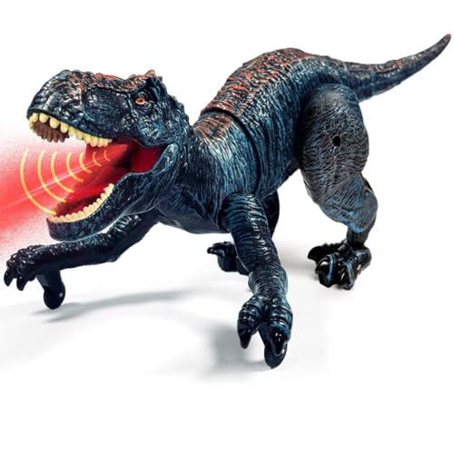Sunrad Remote Control Dinosaur Toys for Kids 3-5 4-7 8-12 Year Old, Electronic RC Robot Dinosaur with Spray & Light & Roar, Realistic Walking T-Rex Toys Birthday Gifts for Boys Girls