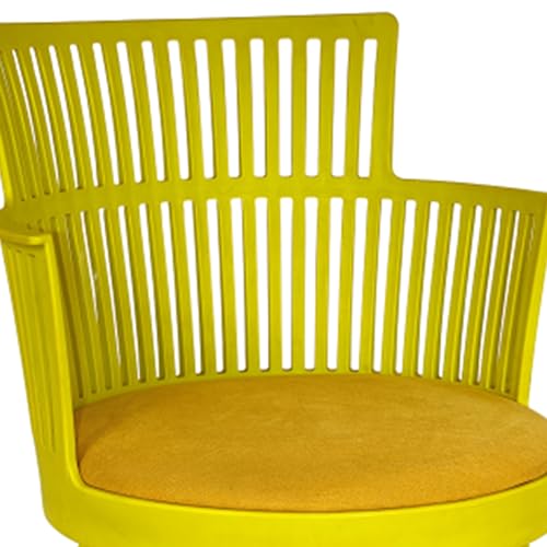 Image of Creative Accent Cafe Chair Vibrant and Eye-catching, These Yellow armchairs Feature an Open slatted Back, Supportive armrests, and Cushioned Seats Perfect for Dining | CS-1221 /P2 (Yellow)