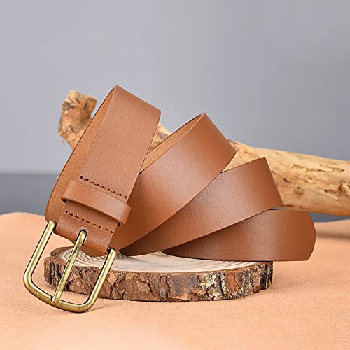Dirk41 Leather Belt for Men Heavy Duty Buckle Wide Men's Belt Jeans Belt Big Boy Dress Belt (Brown, A)3