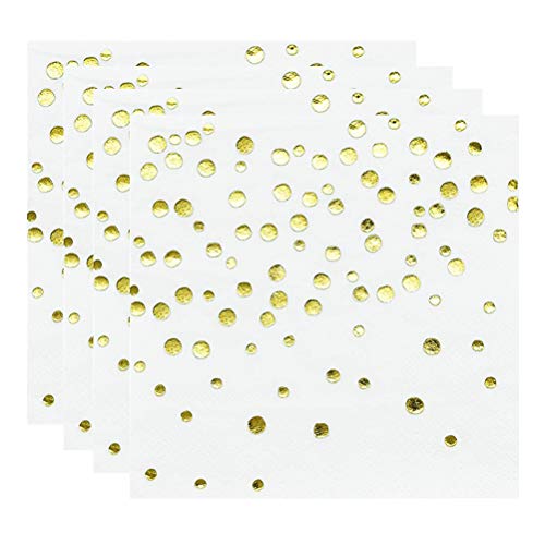 Servilletas de papel doradas estéticas decorativas de lunares SECFOU para banquetes de boda