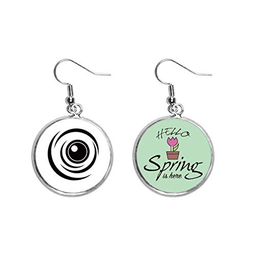 Pendientes de primavera con patrón negro vectorial colgante para mujer