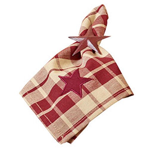 The Country House Collection Burgundy Farmhouse Star Napkin Set of 4