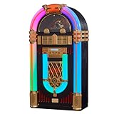 Arkrocket Full Size Jukebox Vinyl Record Player Bluetooth USB SD CD Player Radio Retro Turntable Classic Jukebox… (Saturn V - Elvis 68)