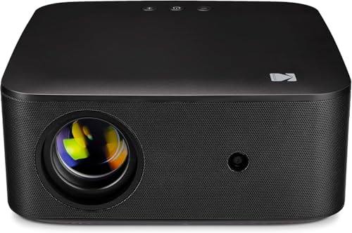 Image of Kodak Flik X20 1080p Smart Projector, Google TV Dongle Built-In | 300 ANSI Lumens LED | Auto Focus & Keystone | HDMI & USB | Wi-Fi , Bluetooth 5.0 | HDR10, 4K Decode | Portable Home Theater (Black)