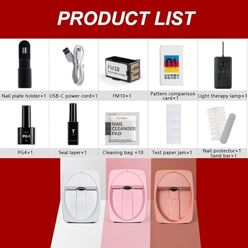AYGJKIE Nail Art Printer, Multifunction Nail Printer Nail Art Pattern Printing Machine for Home Nails Beauty & Personal Care(Pink) - Image 6
