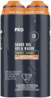 Pro Shaving Gel for Men, Fragrance Free, Twin Pack, 14 oz