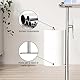 Toilettenpapierhalter Stehend Silber mit Bürste - Klopapierhalter Stehend mit Klobürste, WC Garnitur mit Feuchttücherbox und Toilettenbürste