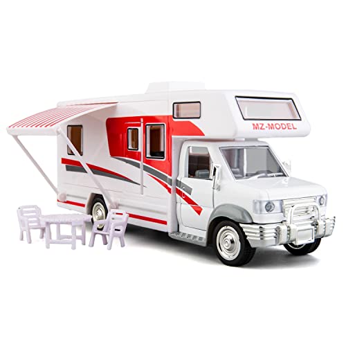 BDTCTK Modelo de Motorhome de Lujo 1:28 DIY Rojo miniatura 1