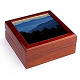 3dRose A mountain scene from on top of the Smoky Mountains Jewelry Box 7 x 7 inch with 4 inch tile