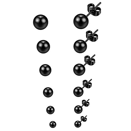 Orecchini uomo pallina neri Vieni con 6 coppie in 6 colori diversi, più scelte per l'usura quotidiana.