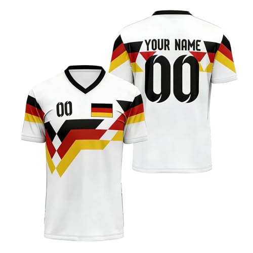 Genérico WM Trikot 2026 Spanien Herren Camiseta Deportiva Personalizada para niños y Adultos, Ideal para Deportistas. Camiseta Deportiva con temática de Alemania. (White, 13-14 Years)