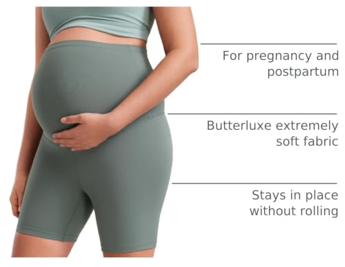 Image of CRZ YOGA Maternity Biker Shorts 6 inch | Butterluxe, Extremely Soft, Gentle Compression, Yoga, Super High Rise, U-shaped Belly, Pregnancy and Postpartum