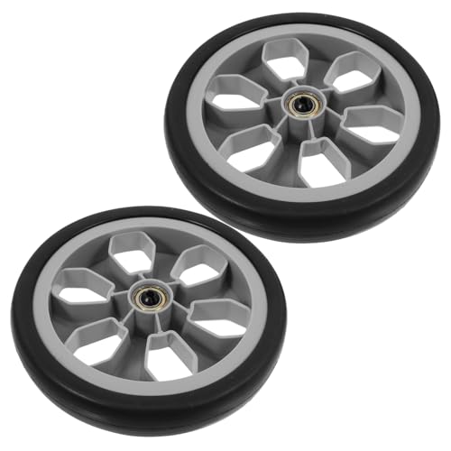 Angoily 2pcs Replacement Cart Wheels Fit for Portable Shopping Carts Utility Strollers Plastic Single Pulley Wheel Easy to Install