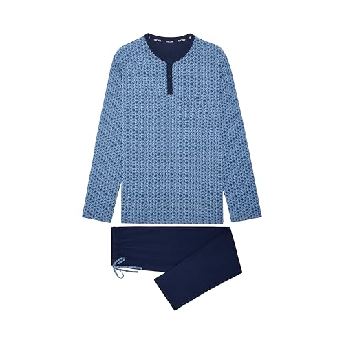 Pyjama long Martinez HOM vêtement de nuit homme coton pantalon haut manches longues