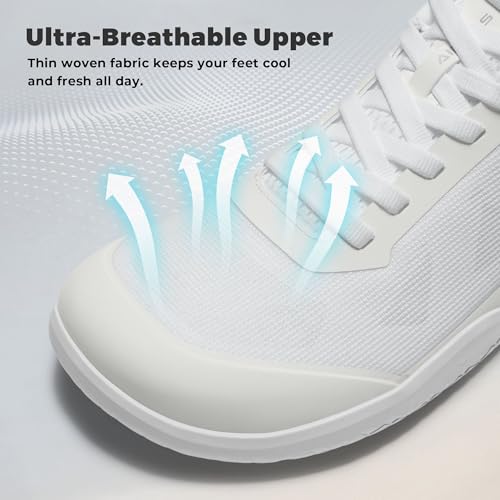 Image of AIRHAS Men's Barefoot Training Shoes Zero Drop Minimalist Sneakers Anatomical Toe Design for Weightlifting and Fitness