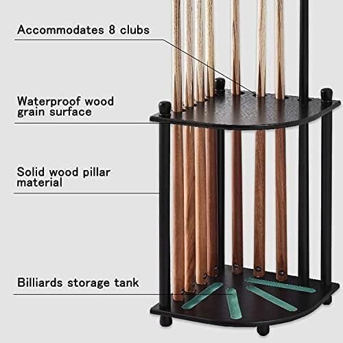 Support d'angle bois queues de billard rack rangement cannes à pêche gris - 3