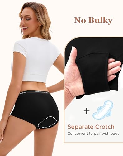 Image of INNERSY Womens Period Boxers Underwear Leak Proof Boy Shorts 3-Pack